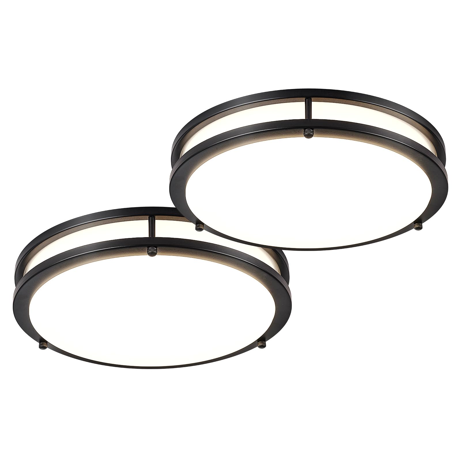 DLLT Flush Mount LED Ceiling Light: 13 Inch 5CCT (3000K-6000K) & Dimmable Ceiling Light Fixtures for Bedroom Hallway - 24W Modern Brushed Nickel Super Bright Kitchen Lighting Fixtures Ceiling