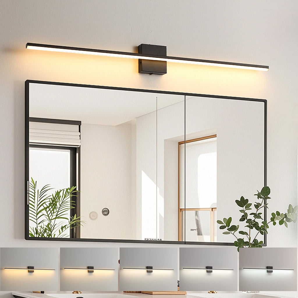 Brushed Gold Vanity Light 16 Inch Modern Bathroom Light Fixtures 14W Wall Vanity Lamp Over Mirror, Dimmable 5CCT LED Wall Sconce for Bedroom Cabinets UL Certificated