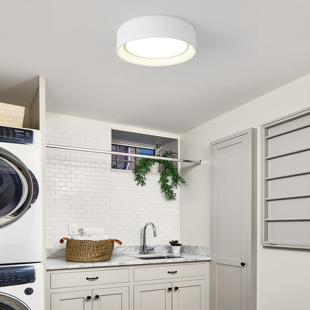 Dimmable Flush Mount Ceiling Light White,24W LED Ceiling Light Fixture,3000K-6500K 5CCT Round 11.81 in Modern Lighting Fixtures for Laundry Room Hallway Kitchen