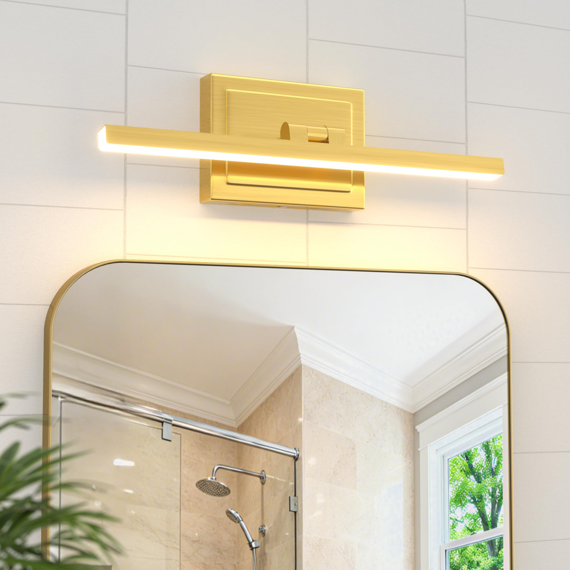 VOLISUN Modern Bathroom Vanity Light 48 inch, Rotatable, 30W Dimmable 5CCT Led Bathroom Light Fixture Over Mirror, Black Bar Vanity Light for Bathroom Mirror Cabinets-ETL Certificated