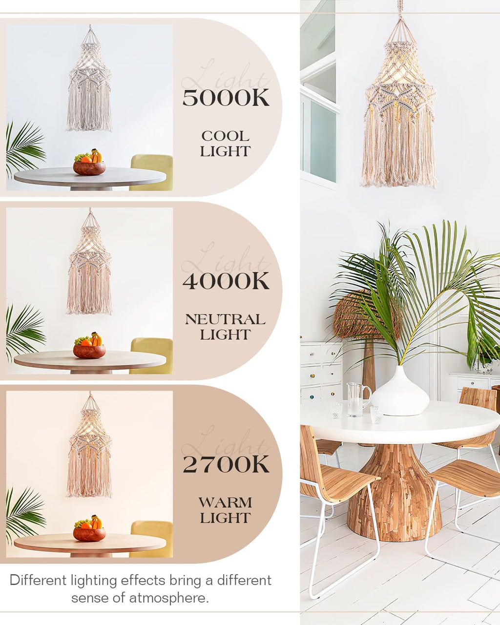 Boho Plug in Pendant Light Macrame Lamp Shade, Hanging Lamp with Plug in Cord,On/Off Switch,Bohemian Hanging Light Fixtures That Plug Into Wall Outlet for Bedroom Decor Living Room