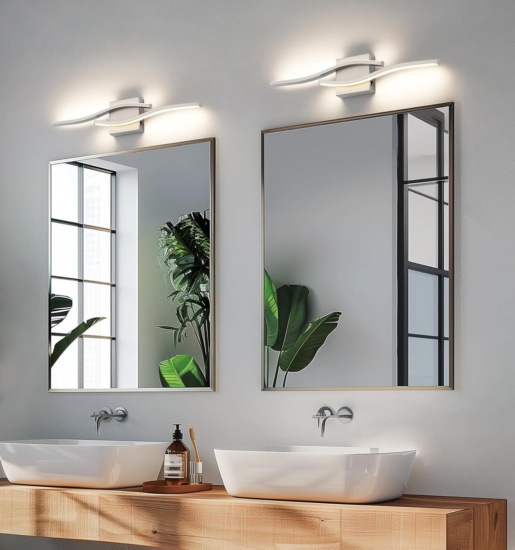 Joossnwell Brushed Nickel Bathroom Vanity Lights Fixtures Over Mirror 5CCT Dimmable Bathroom Light Fixture Modern Vanity Lighting Bar Led Bath Vanity Light 23 Inch Wall Lamp