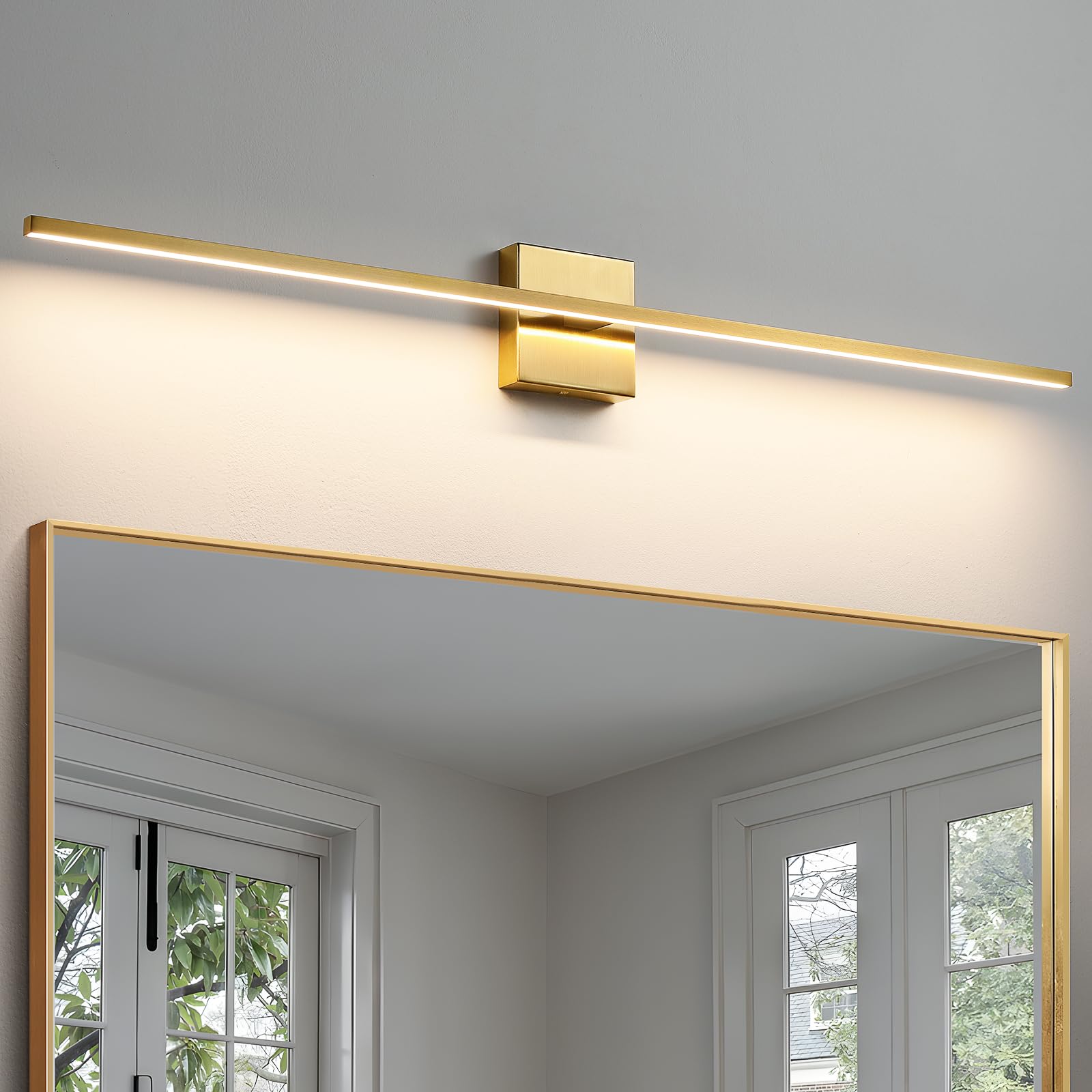 Gold Bathroom Vanity Light Fixtures - 30 inch Rotatable Modern 5CCT LED Vanity Lights for Bathroom Lighting Fixture Over Mirror Dimmable Bathroom Wall Sconce