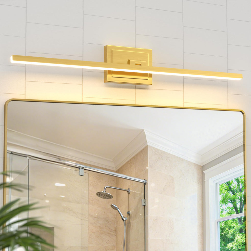VOLISUN Modern Bathroom Vanity Light 48 inch, Rotatable, 30W Dimmable 5CCT Led Bathroom Light Fixture Over Mirror, Black Bar Vanity Light for Bathroom Mirror Cabinets-ETL Certificated