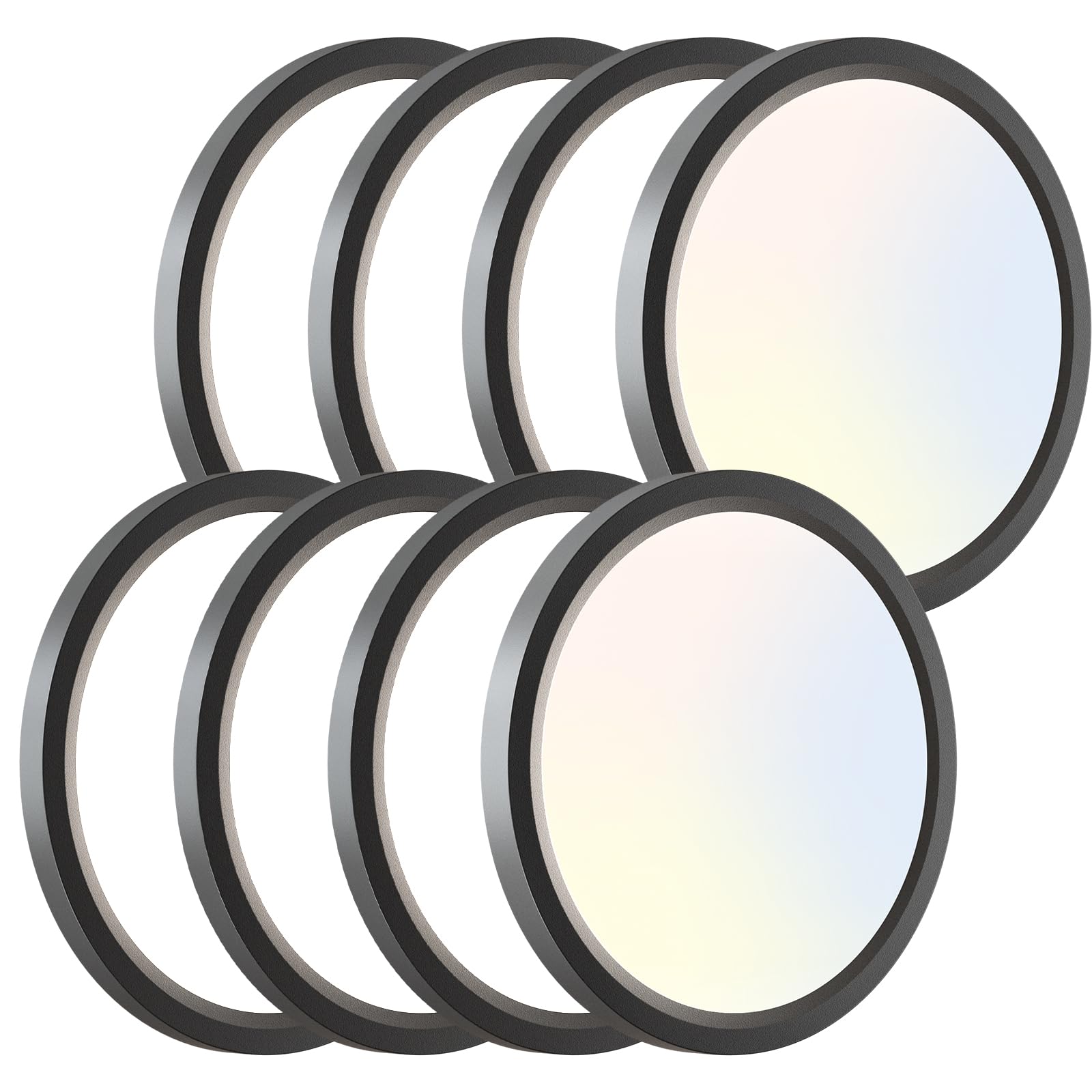zemty 6Pack 12-Inch LED Flush Mount Ceiling Lights, 24W 3200Lumens 5 CCT Adjustable (3000K-6500K), Round Bright Light Fixture for Bedroom Kitchen Bathroom Hallway Closet(White)