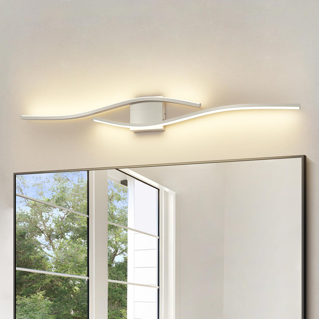 Joossnwell Brushed Nickel Bathroom Vanity Lights Fixtures Over Mirror 5CCT Dimmable Bathroom Light Fixture Modern Vanity Lighting Bar Led Bath Vanity Light 23 Inch Wall Lamp