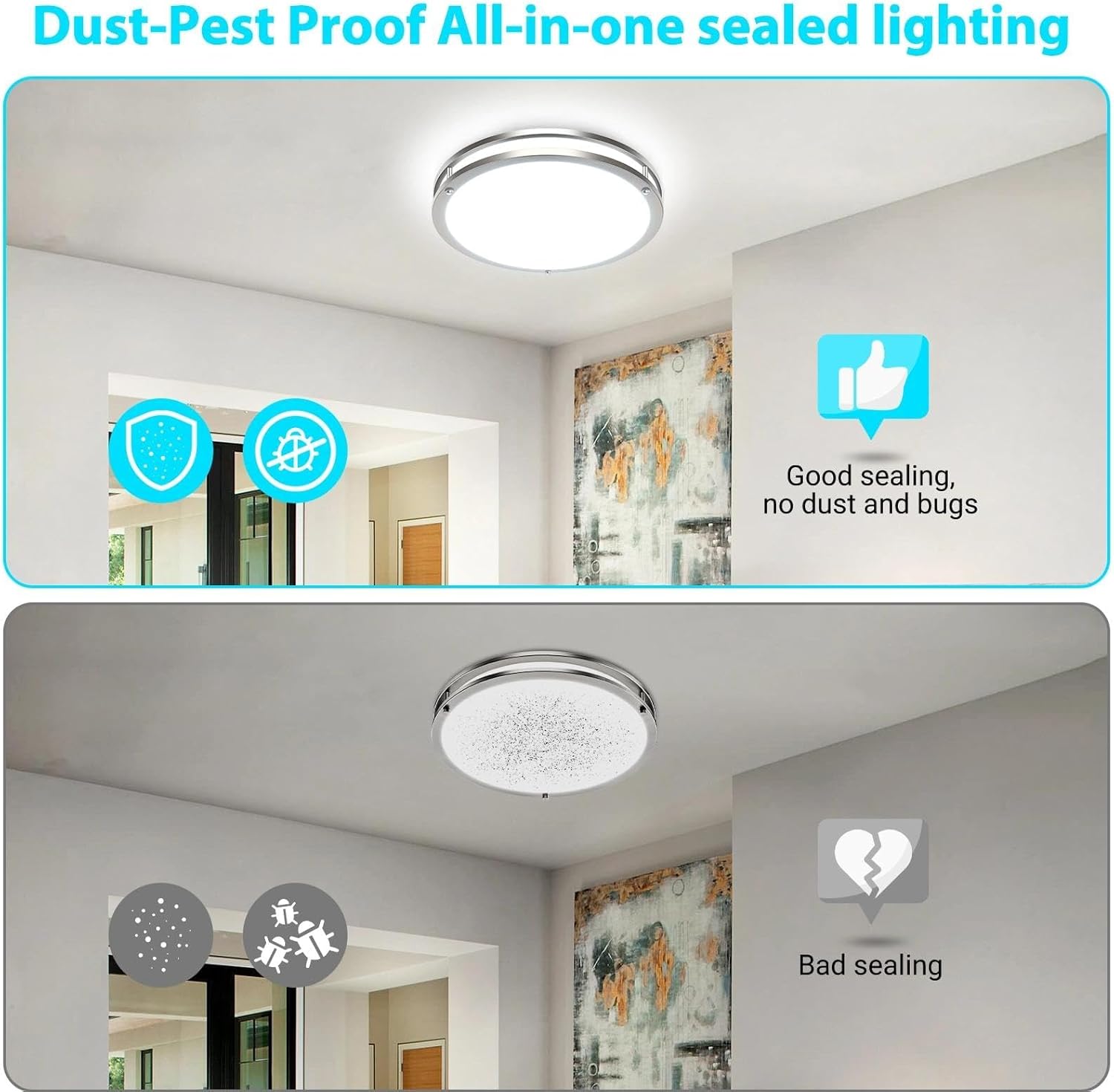 libtit 13-Inch Flush Mount Ceiling Lights, Dimmable 3000K-6500K Adjustable LED Ceiling Light, 24W Round Slim Light Fixture, Brushed Nickel for Kitchen, Bedroom, Bathroom, Hallway-ETL Listed