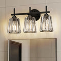 Crystal Bathroom Light Fixtures Over Mirror, Gold 4-Light Bathroom Vanity Lights Over Mirror Modern Wall Lighting Sconces with Ceramic E26 Base (Bulbs Not Include)