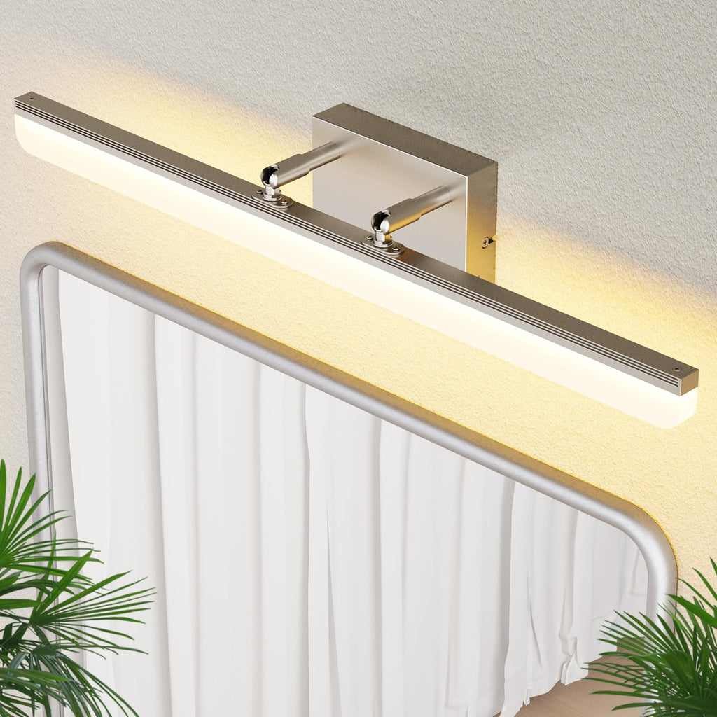 Brushed Nickel Vanity Light, 15.7” Dimmable LED Bathroom Light Bar with 5CCT, Adjustable Angle – Modern Wall Lighting for Bathroom, Powder Room, Bedroom, Apartment, Hotel