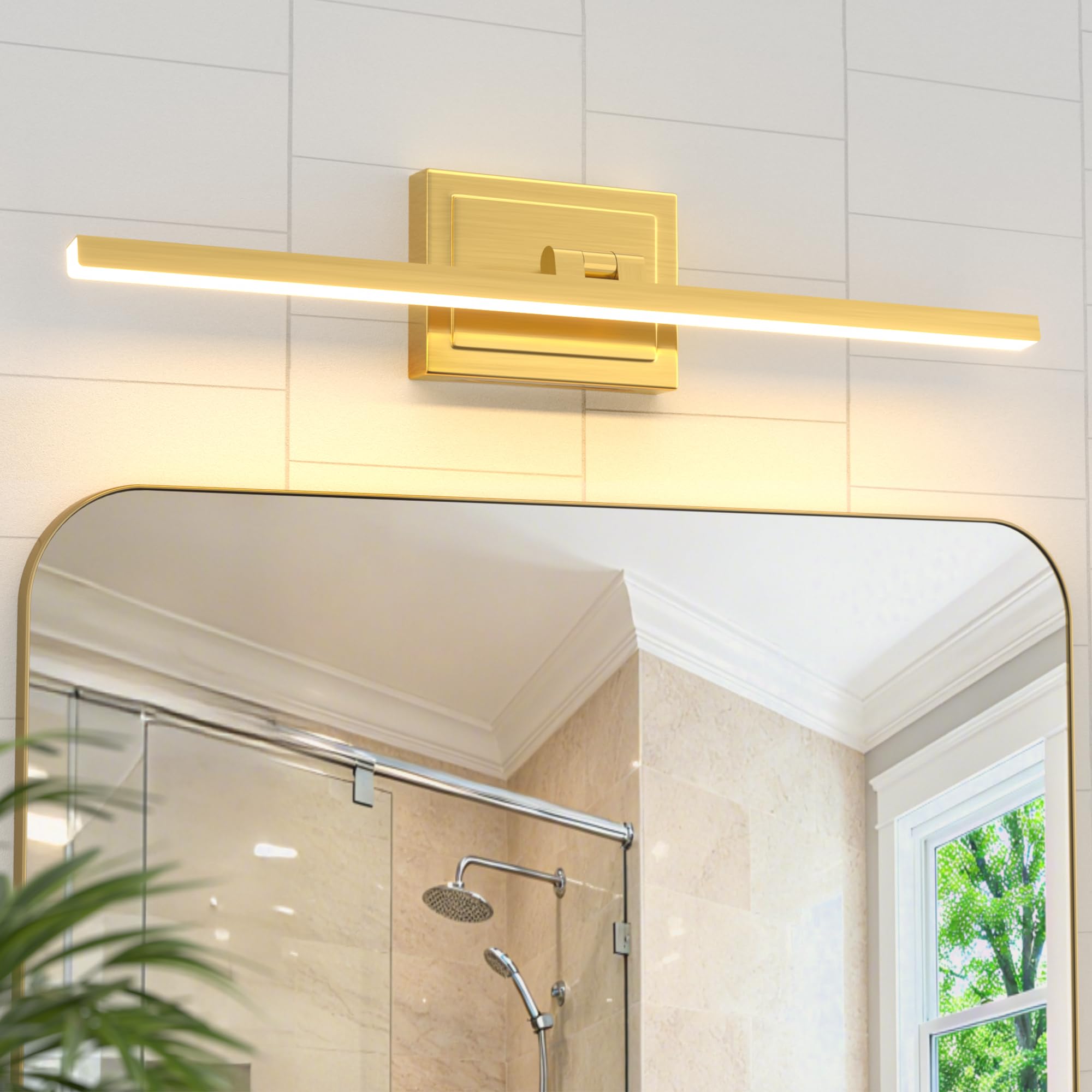 VOLISUN Modern Bathroom Vanity Light 48 inch, Rotatable, 30W Dimmable 5CCT Led Bathroom Light Fixture Over Mirror, Black Bar Vanity Light for Bathroom Mirror Cabinets-ETL Certificated