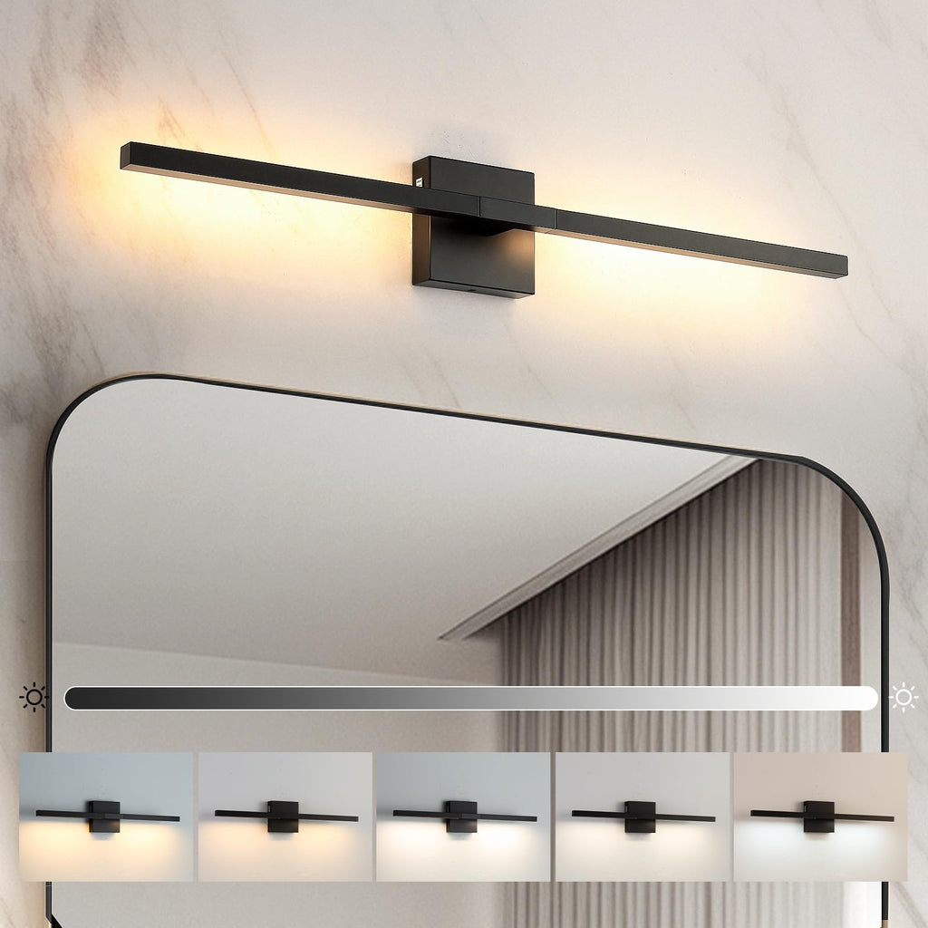 Brushed Gold Vanity Light 16 Inch Modern Bathroom Light Fixtures 14W Wall Vanity Lamp Over Mirror, Dimmable 5CCT LED Wall Sconce for Bedroom Cabinets UL Certificated