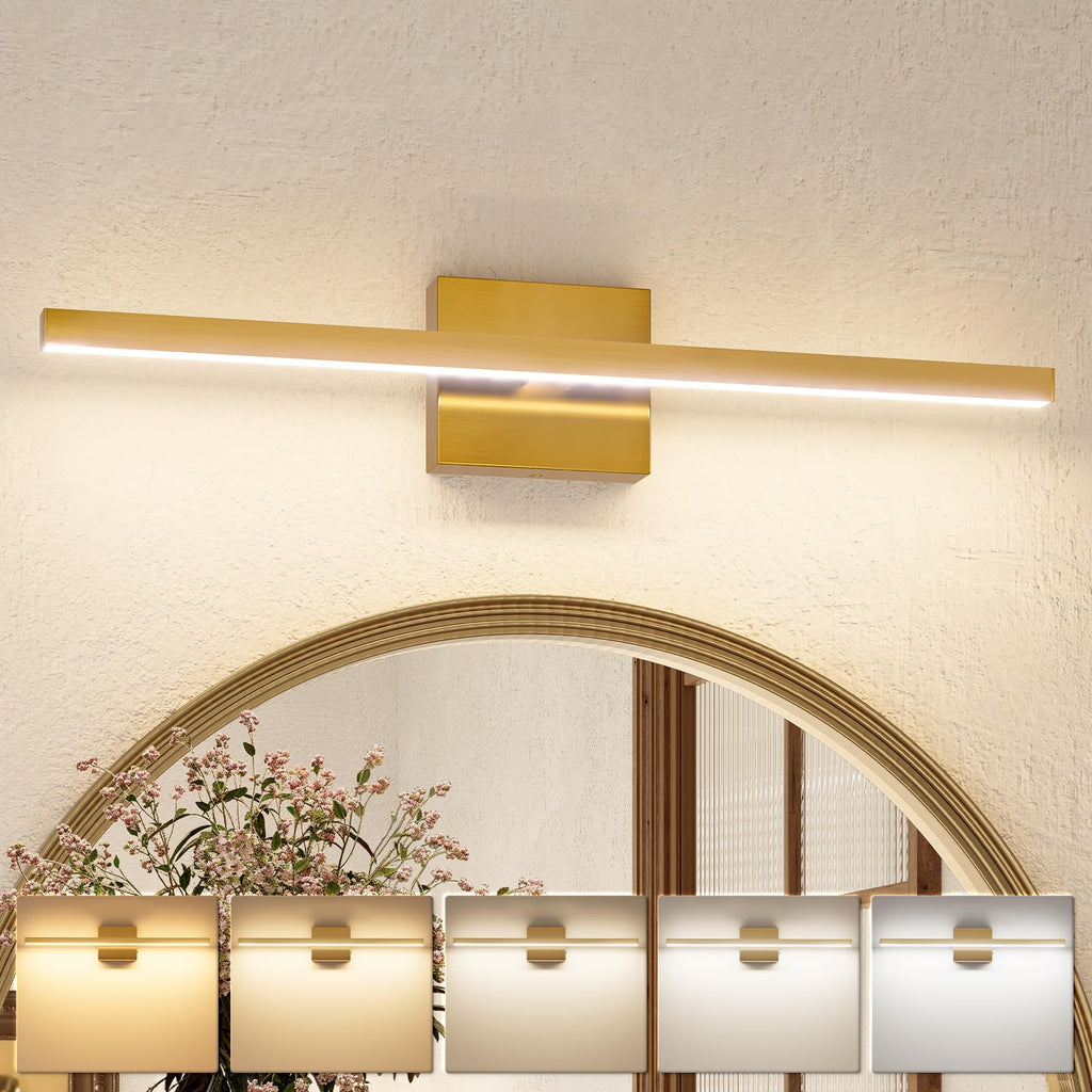 VOLISUN Modern Bathroom Vanity Light 23.6 inch, 14W Dimmable 5CCT Led Bathroom Light Fixture Over Mirror, Black Bar Vanity Light for Bathrooms Mirror Cabinets Bedroom-ETL Certificated