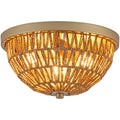 Rattan Ceiling Light, 3 Light Boho Light Fixture, Round Woven Flush Mount Ceiling Light for Entryway, Hallway, Bedroom, Kitchen