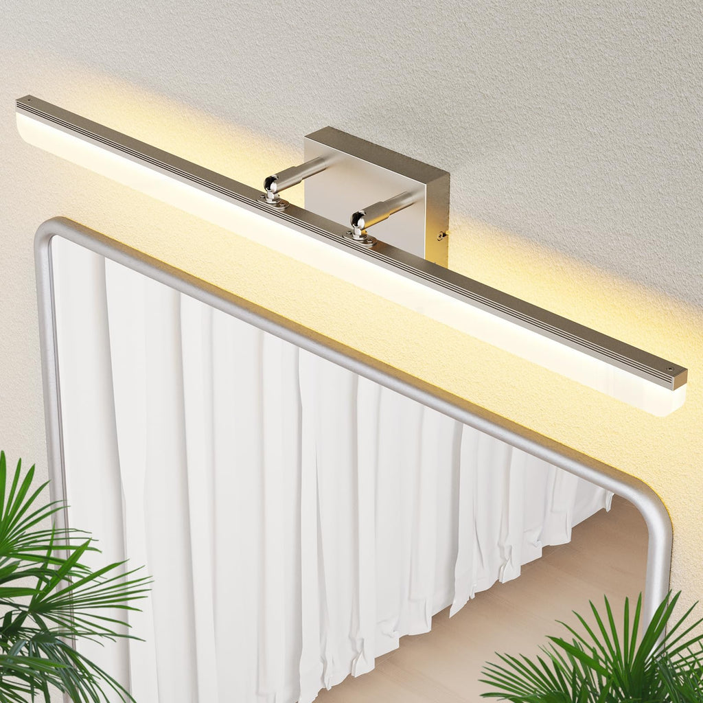 Brushed Nickel Vanity Light, 15.7” Dimmable LED Bathroom Light Bar with 5CCT, Adjustable Angle – Modern Wall Lighting for Bathroom, Powder Room, Bedroom, Apartment, Hotel