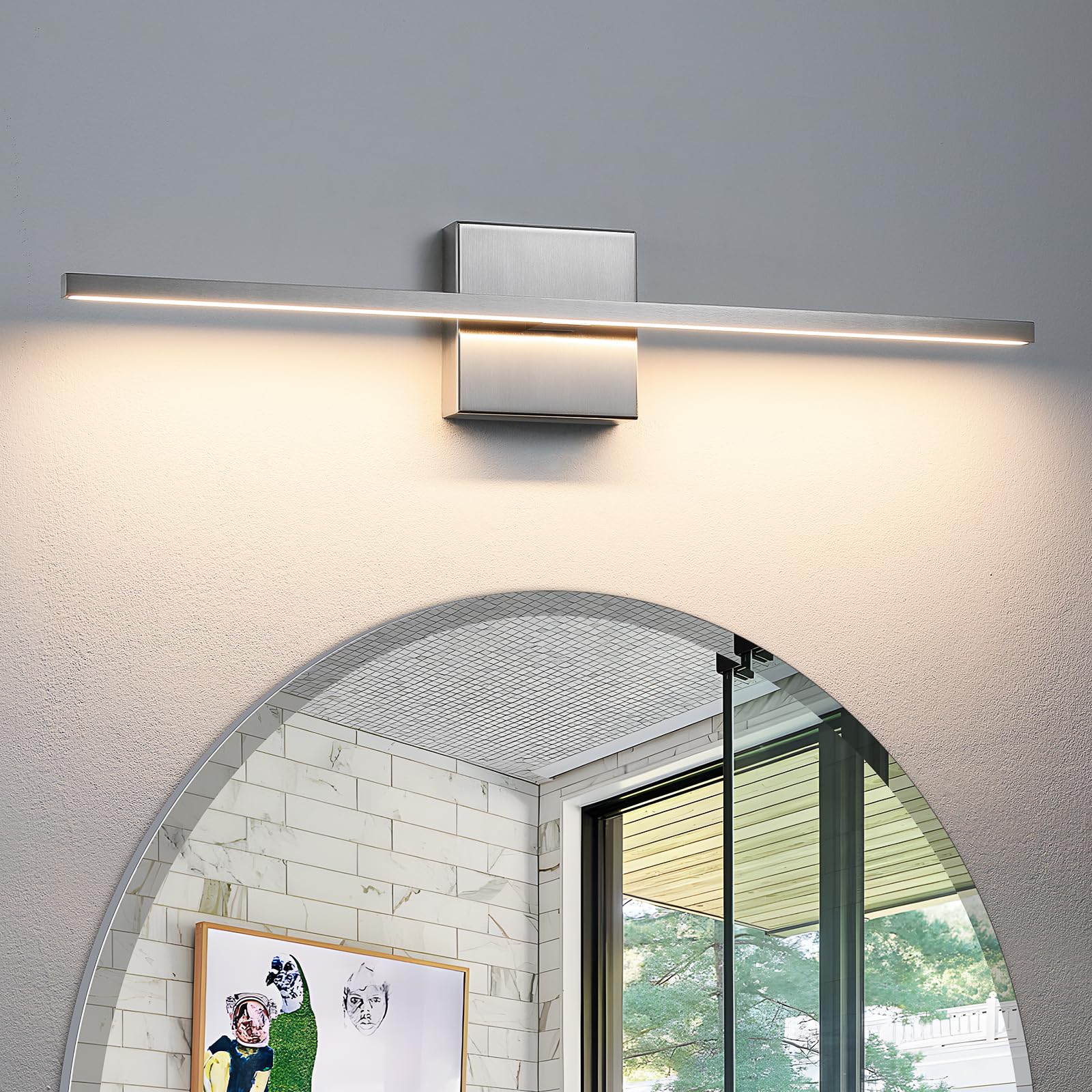 Gold Bathroom Vanity Light Fixtures - 30 inch Rotatable Modern 5CCT LED Vanity Lights for Bathroom Lighting Fixture Over Mirror Dimmable Bathroom Wall Sconce